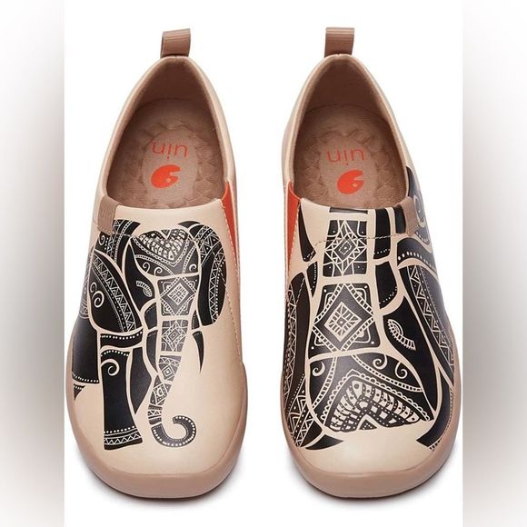 UIN Shoes - UIN Women's Walking Travel Shoes Microfiber Casual Loafers (Elephant Impression)